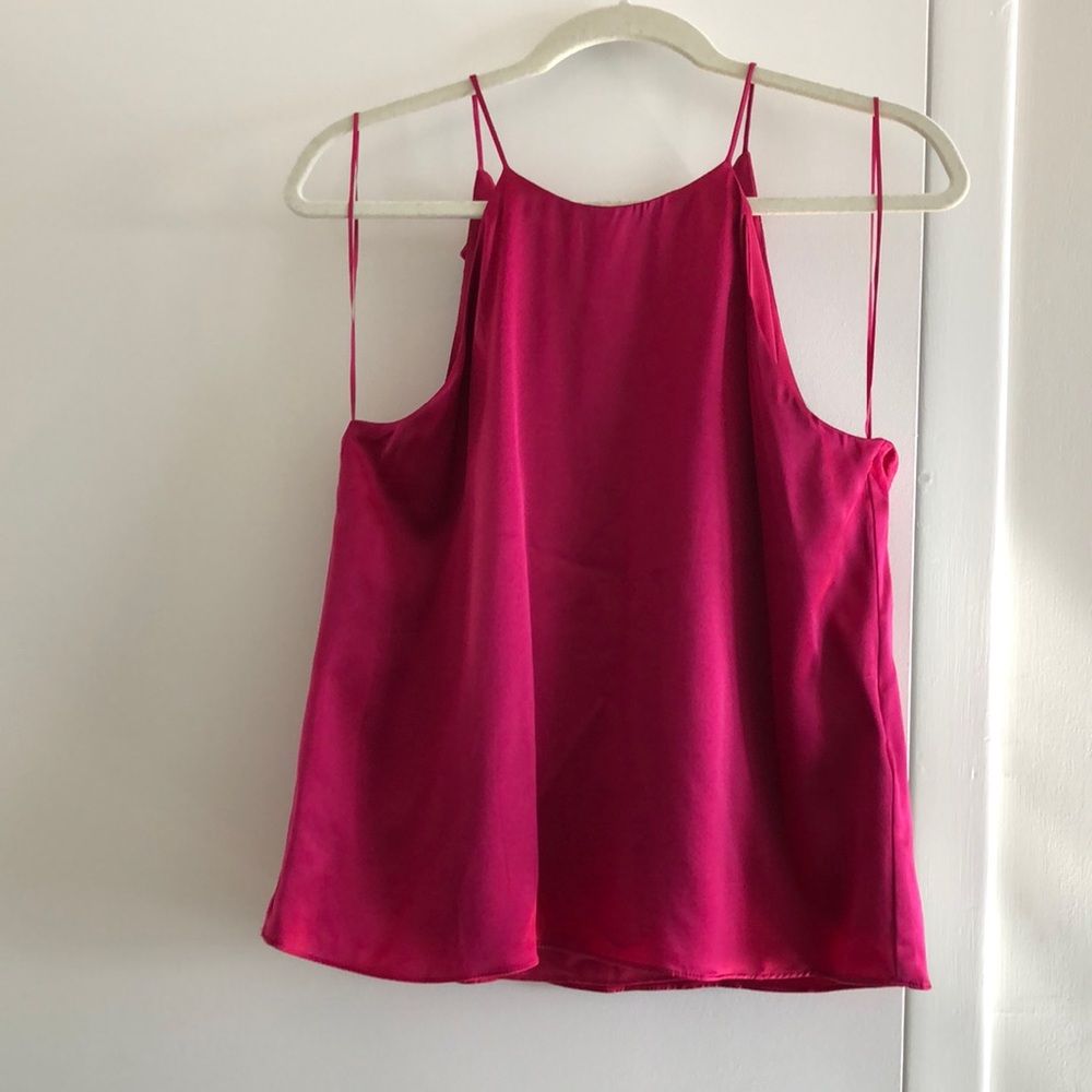 Raspberry 100% silk tank
